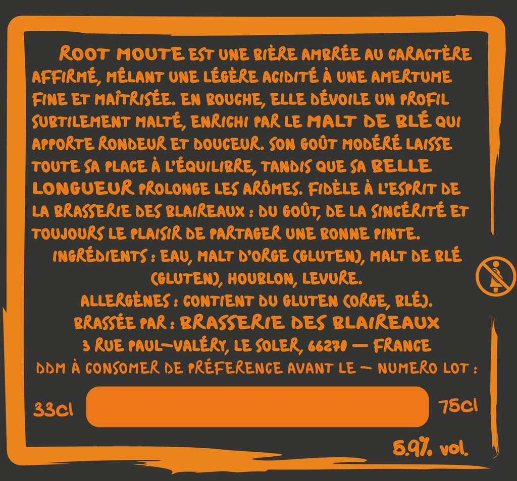 Etiquette Root Moute - verso